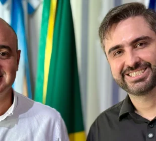 Feu Braga, secretário de Estado, juntamente com o prefeito Paulo Sergio Cyrillo (Republicanos) | Divulgação/GovRJ