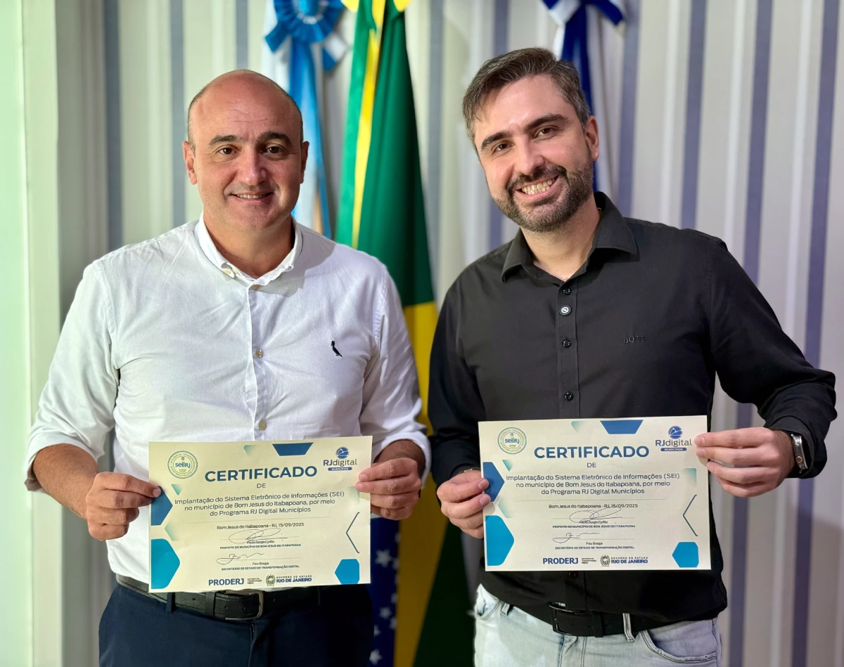 Feu Braga, secretário de Estado, juntamente com o prefeito Paulo Sergio Cyrillo (Republicanos) | Divulgação/GovRJ